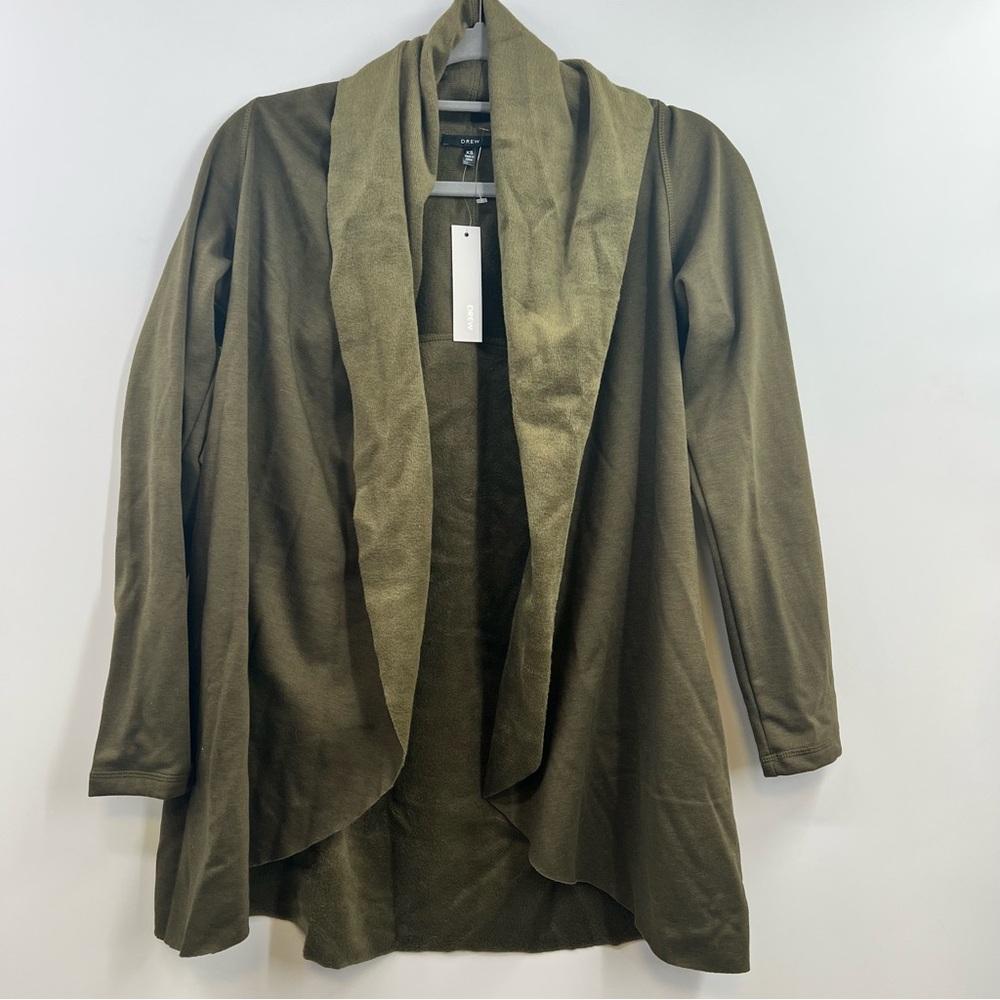 Anthropologie Drew Morrison Olive Open Front Cardigan XS NWT Soft Drape $184